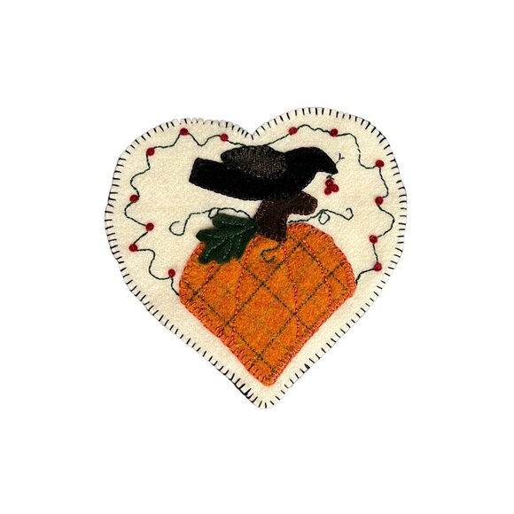 Vintage Hand Stitch Patch Work Heart Decorative Decor Pumpkin Bird Lights - Picture 1 of 7